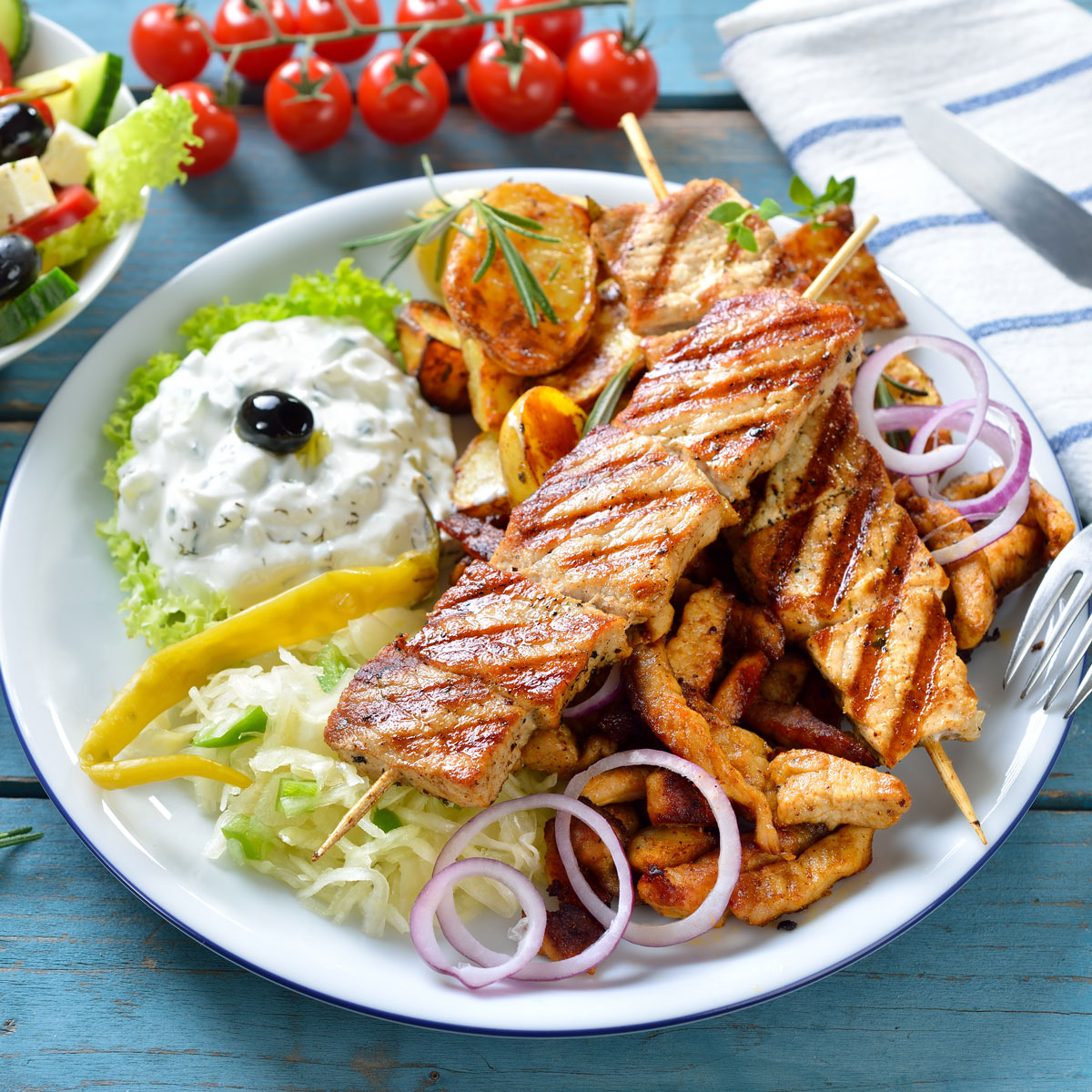 Gyros und Beilagen